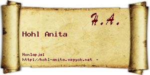 Hohl Anita névjegykártya